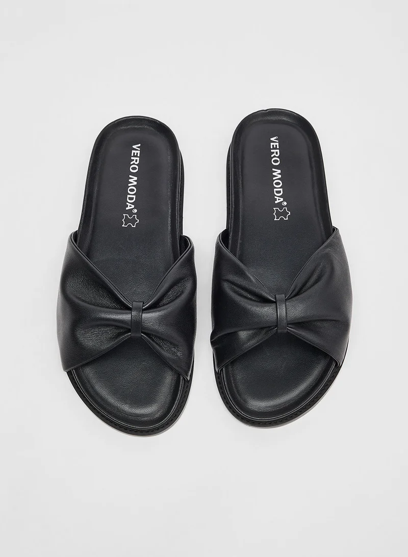 VERO MODA Essential Leather Slides
