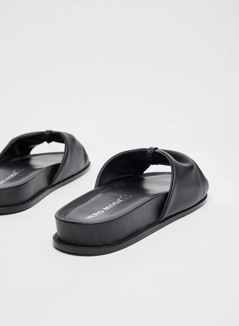 VERO MODA Essential Leather Slides