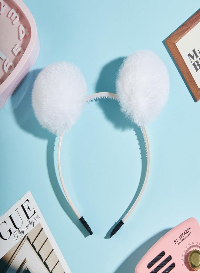 Homtable 12 Pcs Small Faux Fur Pom Pom Balls 2.75 in Fur Fluffy Pompom Ball with Elastic Loop for Hats, Shoes, Scarves, Gloves, Bags, Key Chain Charms Accessories, 2 3/4 inches (White) - Image 5