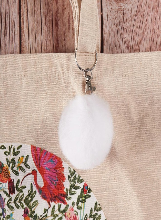 Homtable 12 Pcs Small Faux Fur Pom Pom Balls 2.75 in Fur Fluffy Pompom Ball with Elastic Loop for Hats, Shoes, Scarves, Gloves, Bags, Key Chain Charms Accessories, 2 3/4 inches (White) - Image 4