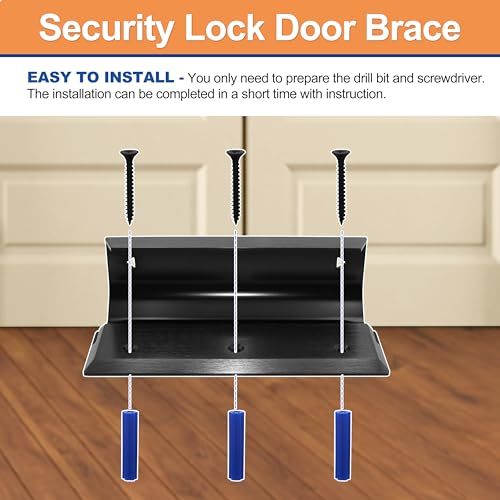 FLYINGAMZ Security Lock Door Brace Security Barricade House Double Safety Security Protection for blemished Door, Standard Doors, French Doors and Barricade All Your Doors - Dark Bronze. - Image 3