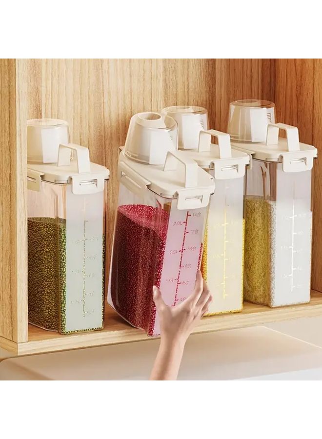 101 44oz Airtight Plastic Grain Dispenser With Measuring Cup And Pouring Spout - Image 4