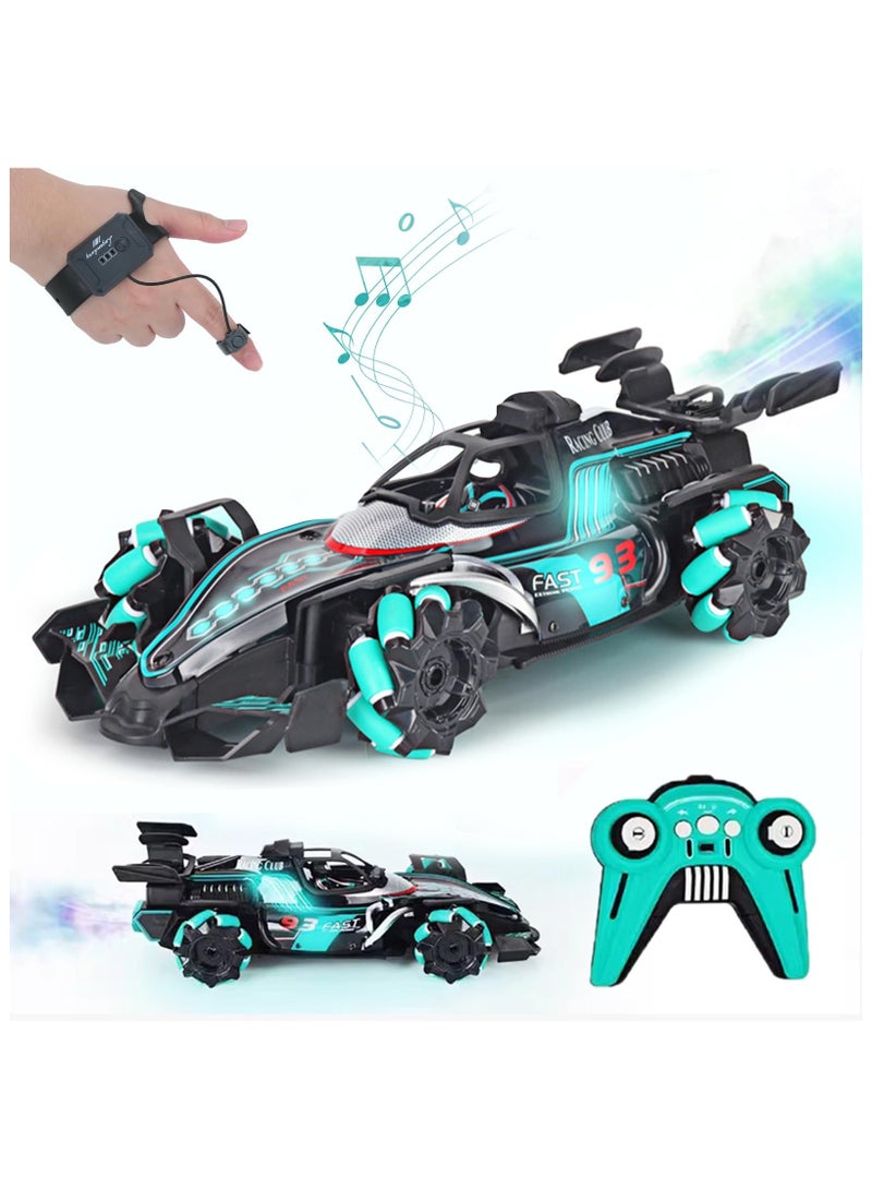 AL RAID Gesture Sensing RC Stunt Car Toys for Kids - Birthday Gifts for Boys Girls Ages 6-12, 360° Rotate Drift Hand Controlled Remote Control Car with Light Music Spray（green） - Image 2