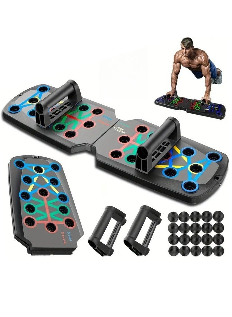Bukela Push Up Board Home Gym Portable Exercise Equipment Solid Push Up Board 28 in 1 Home Workout Equipment Multi-Functional Pushup Stands System Fitness Floor Chest Muscle Exercise Professional Equipment Burn Fat Strength Training Arm Men & Women Weights - Image 1