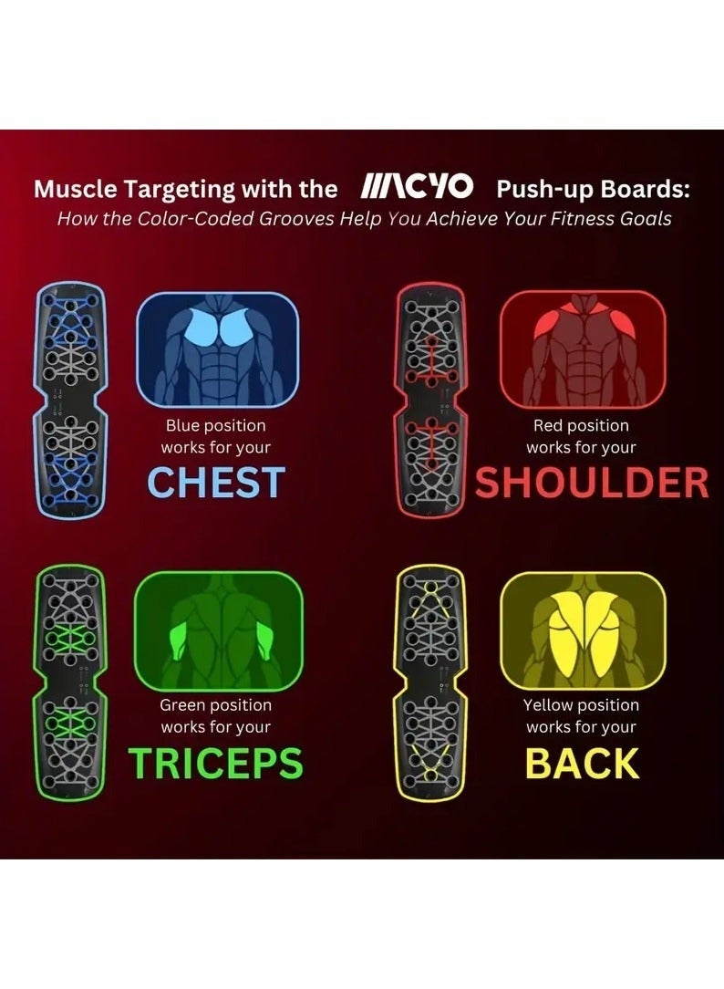 Bukela Push Up Board Home Gym Portable Exercise Equipment Solid Push Up Board 28 in 1 Home Workout Equipment Multi-Functional Pushup Stands System Fitness Floor Chest Muscle Exercise Professional Equipment Burn Fat Strength Training Arm Men & Women Weights - Image 5