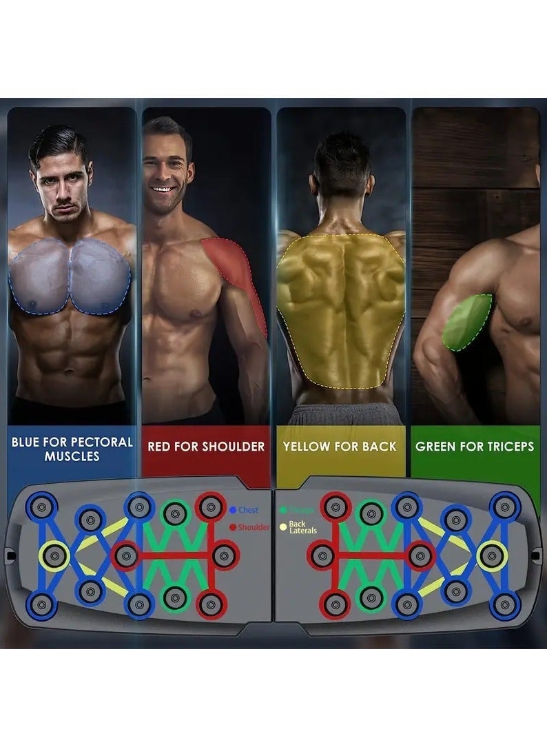 Bukela Push Up Board Home Gym Portable Exercise Equipment Solid Push Up Board 28 in 1 Home Workout Equipment Multi-Functional Pushup Stands System Fitness Floor Chest Muscle Exercise Professional Equipment Burn Fat Strength Training Arm Men & Women Weights - Image 4