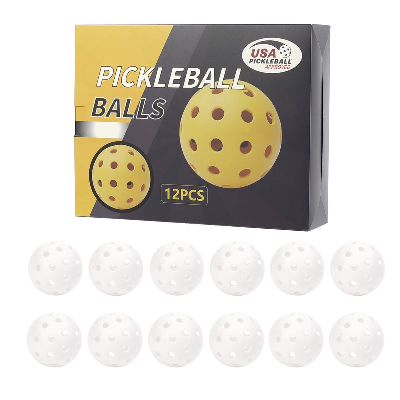 Generic Professional Glow Pickleball 40-Hole Gift Box Set 12 white 40 hole ball [color box packaging]]