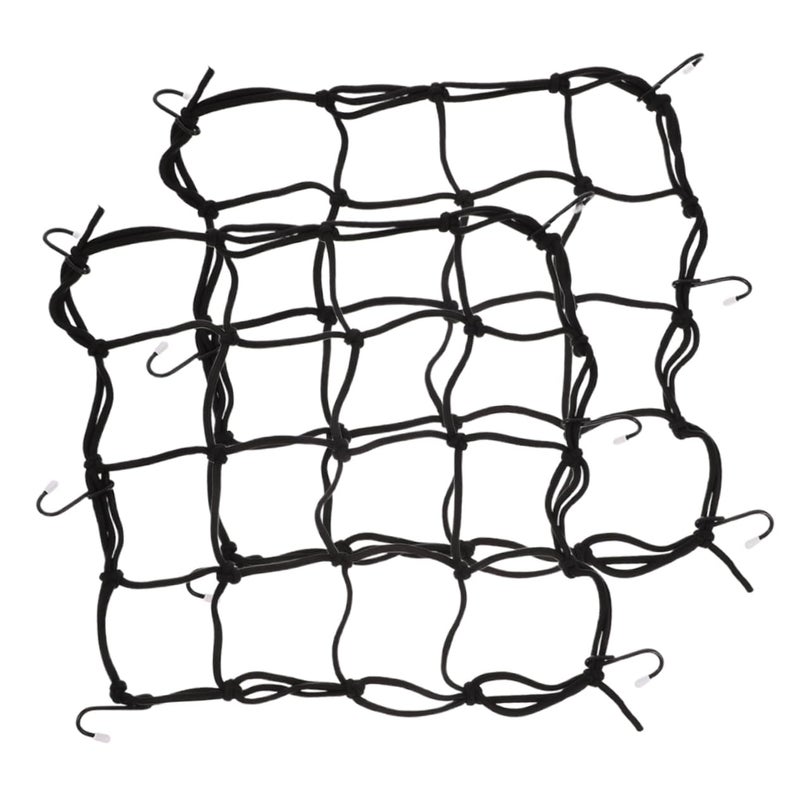 2Pcs Black Motorcycle Tank Net Luggage Straps Elastic Bungee Cargo Mesh Storage - Image 2