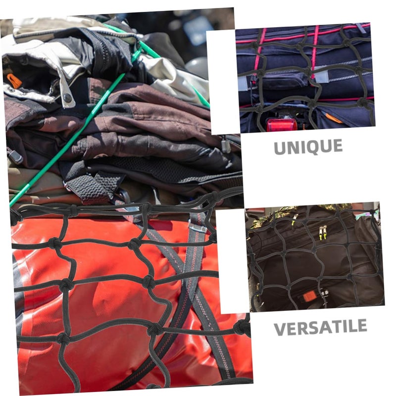 2Pcs Black Motorcycle Tank Net Luggage Straps Elastic Bungee Cargo Mesh Storage - Image 4