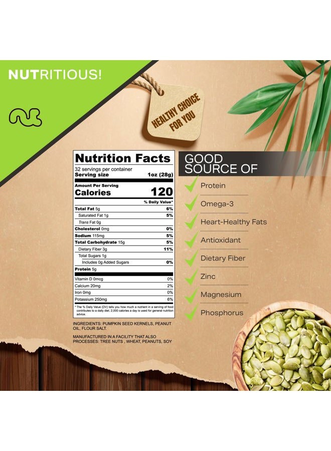 Nut Cravings Roasted & Salted Pumpkin Seeds, Nuggets, No Shell (32oz - 2 LB) Packed Fresh in Resealable Bag - Snack - Healthy Protein Food, All Natural, Keto Friendly, Vegan, Kosher - Image 4