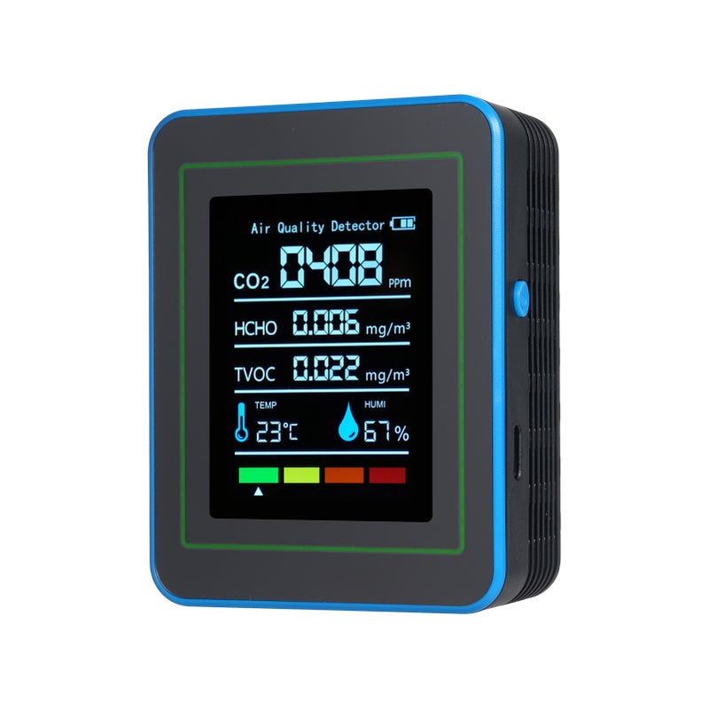 5-in-1 Indoor Air Quality Monitor Portable Detector Accurate CO2 TVOC HCHO Temperature & Humidity Air Quality Tester for Home Office School Hotel Car - Image 2