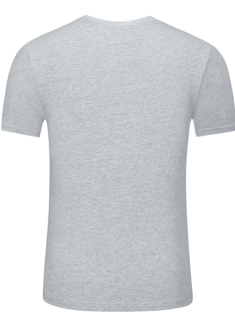 Loquat Men Quick Dry Breathable Elastic T-Shirt Grey  - Image 2