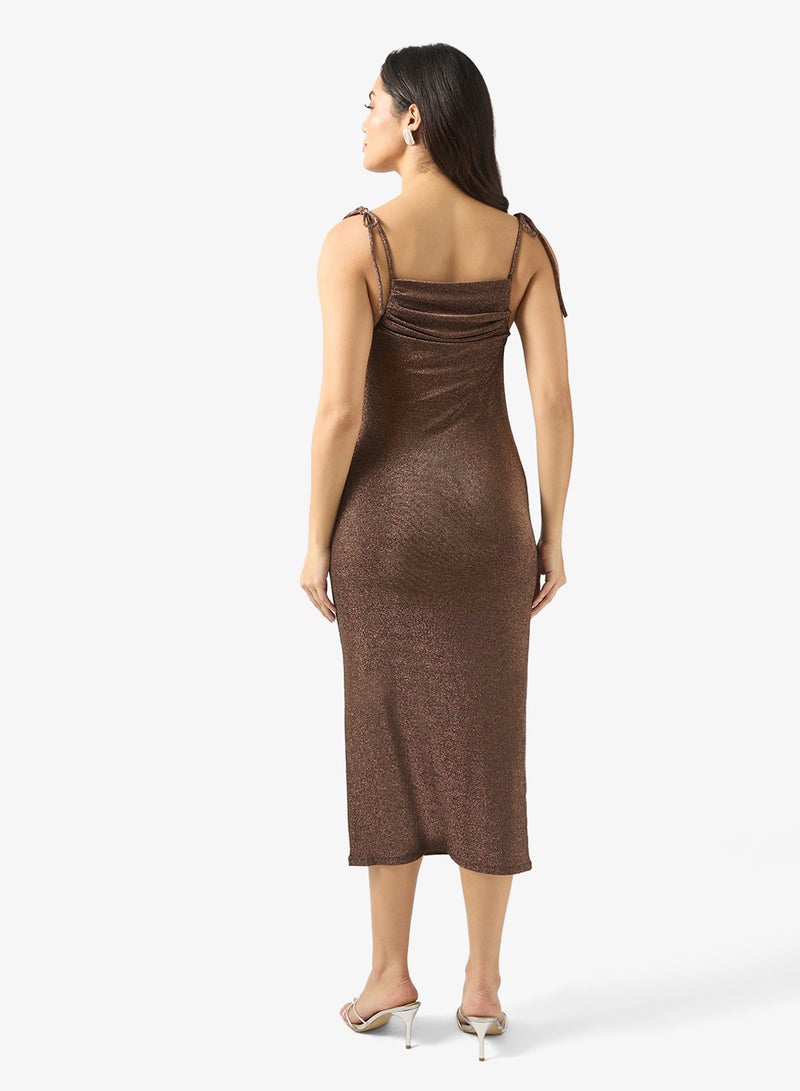 فيرو مودا فستان ماكسي بحمالات وفتحة رقبة مربعة من أورسولا - Image 2