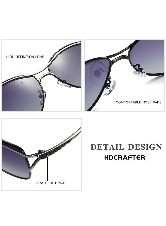 HDCRAFTER Women's Full-Frame Polarized UV400 Aviator Sunglasses - Image 4