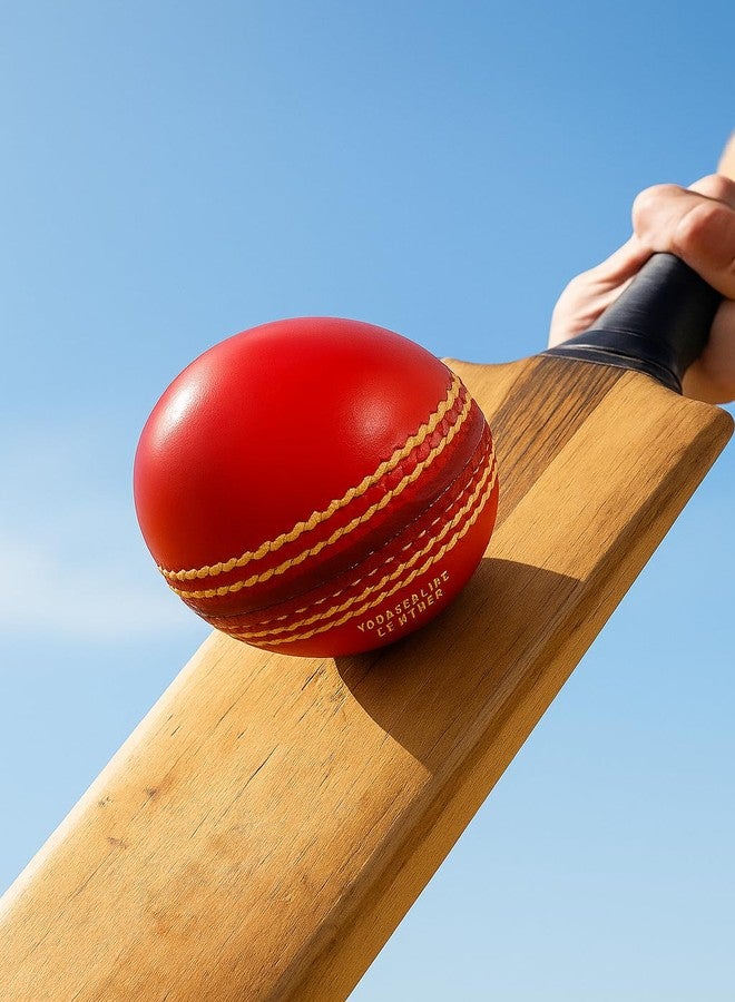 MOSVOLD Premium Leather Cricket Ball for Professionals - Standard Size, Red | Water-Resistant | Durable Shape Retention | Ideal for Practice & Tournament Matches - Pack of 1 - Image 5