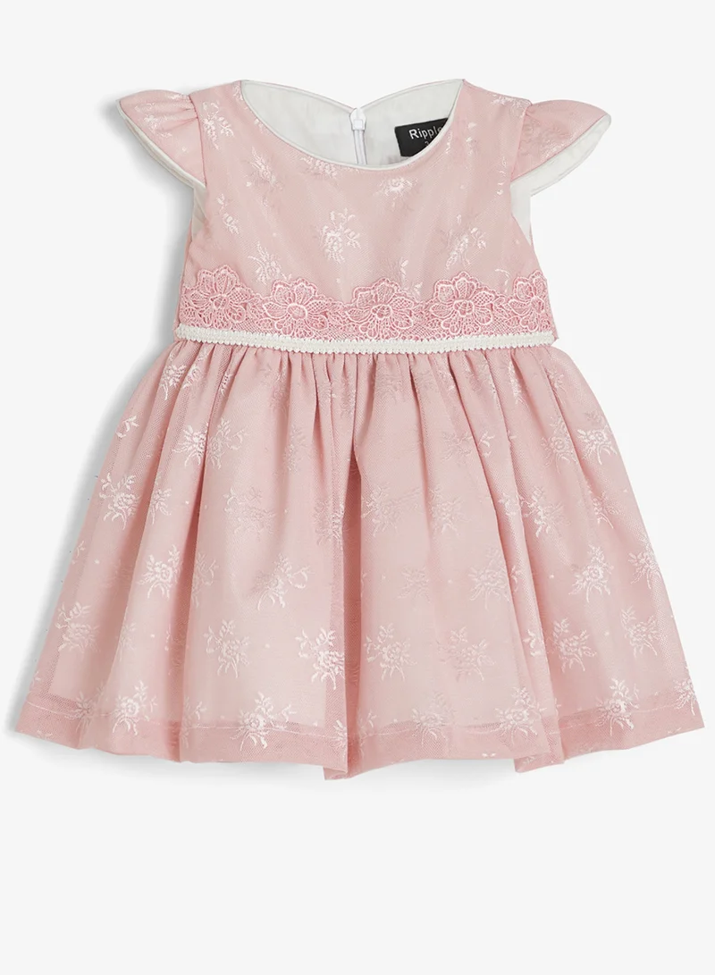 ريبلز مع نمشي Girls Blush Floral party Dress