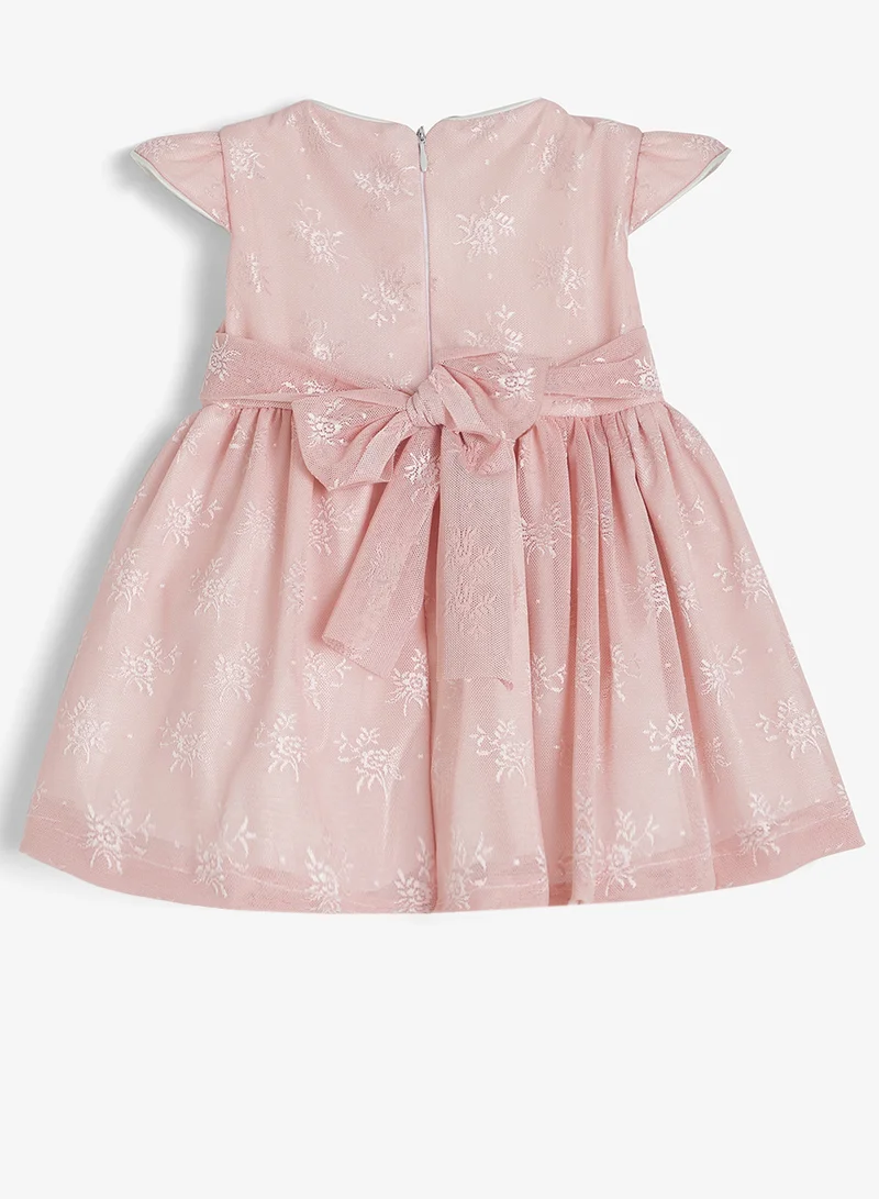 ريبلز مع نمشي Girls Blush Floral party Dress
