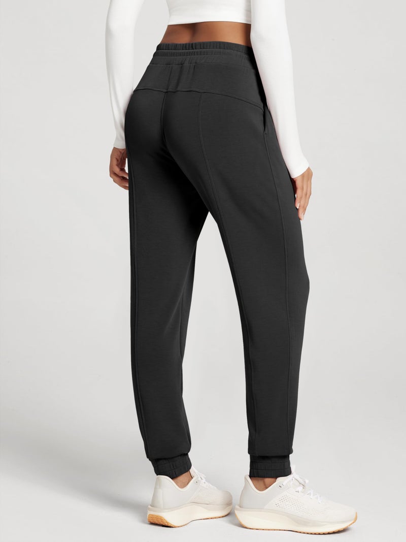 ODODOS Women's Modal Soft Jogger Pants with Pockets Adjustable Shockcord High Waist Sweatpants Casual Lounge Pants, Black, Medium - Image 5