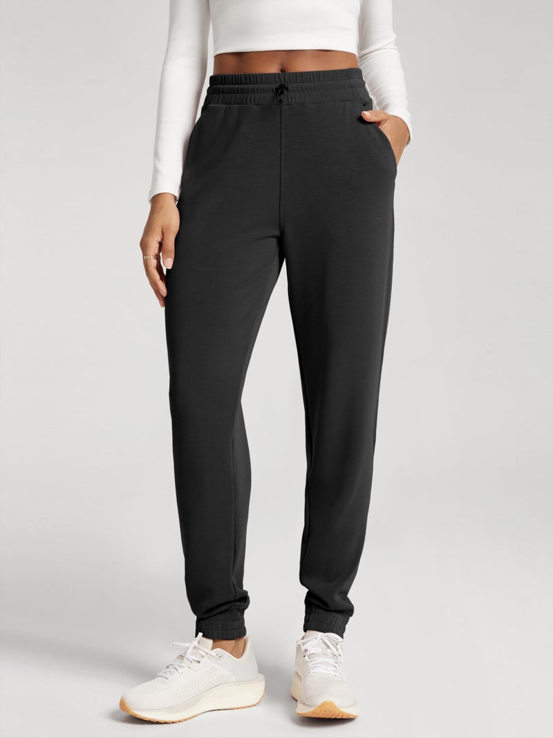 ODODOS Women's Modal Soft Jogger Pants with Pockets Adjustable Shockcord High Waist Sweatpants Casual Lounge Pants, Black, Medium - Image 4