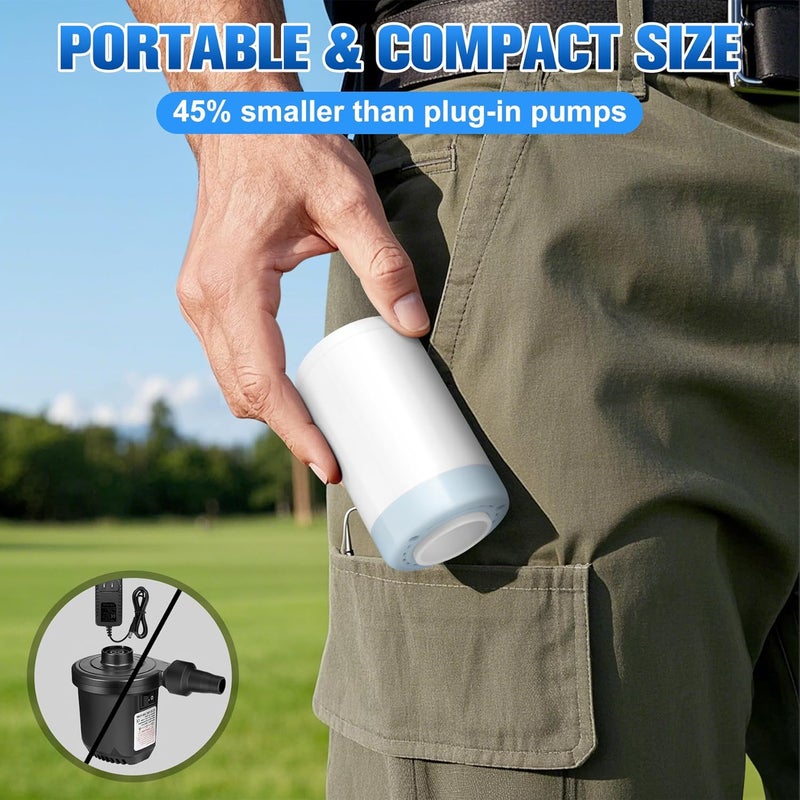 Sinbyuer Portable Mini Air Pump for Inflatables, USB-C Electric Inflator Air Pump with 5 Nozzles, 4KPa Ultra-Fast Inflation/Deflation Tiny Air Pumps for Pool Floats, Air  Mattress - Image 5