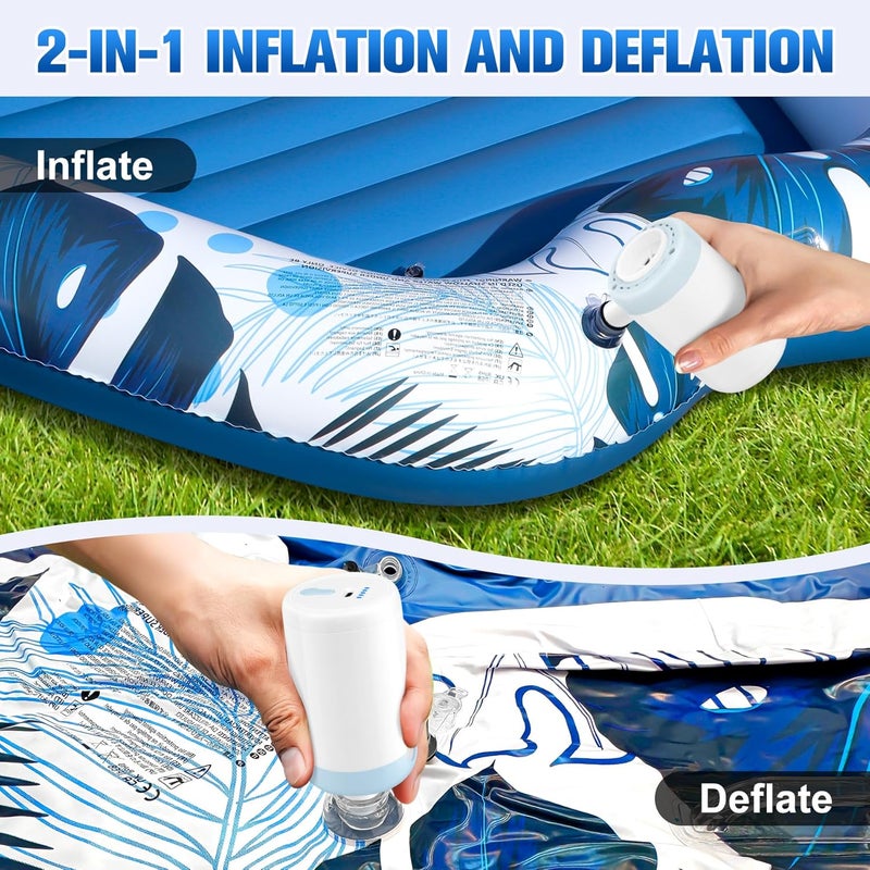Sinbyuer Portable Mini Air Pump for Inflatables, USB-C Electric Inflator Air Pump with 5 Nozzles, 4KPa Ultra-Fast Inflation/Deflation Tiny Air Pumps for Pool Floats, Air  Mattress - Image 3