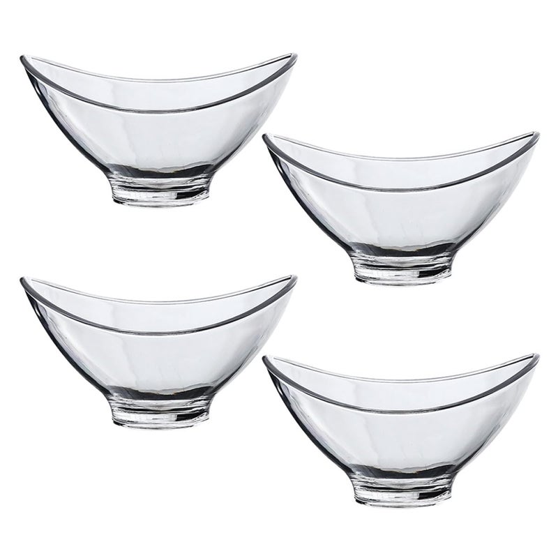 4Pcs Transparent Acrylic Bowls Unbreakable For Fruit Salad Dessert Serving - Image 2