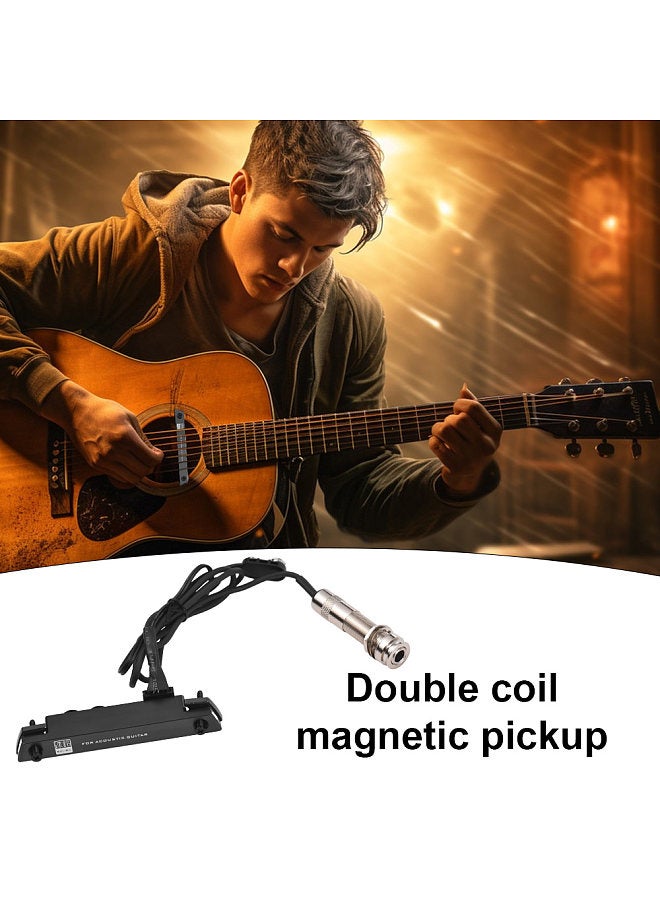 Generic Acoustic Pickup Portable Guitar Pickup Dual Coil Magnetic Induction and Microphone  - Image 2