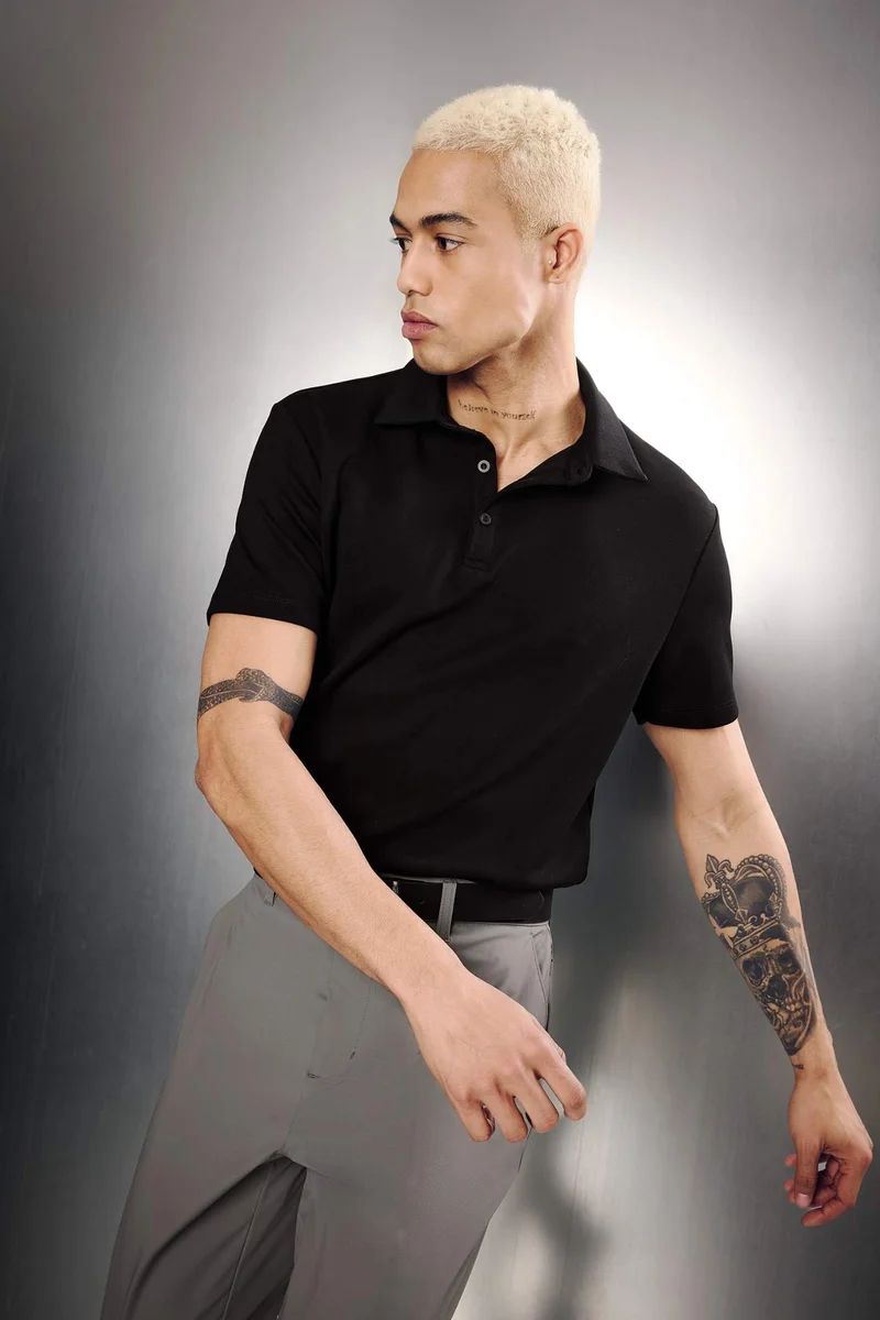 ديفاكتو Standard Fit Modal Sports Polo T-Shirt