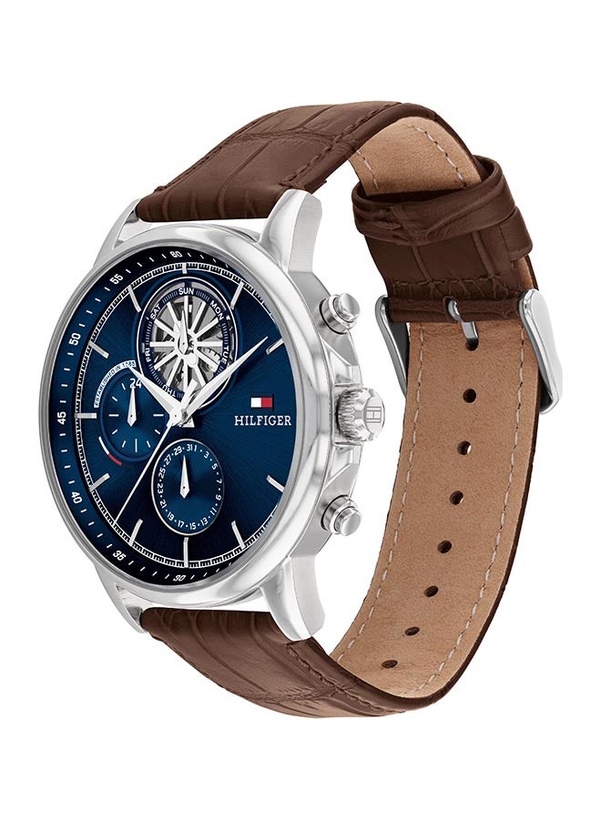 TOMMY HILFIGER ساعة يد جلدية دائرية الشكل بعقارب للرجال 1710629 - 44 ملم - Image 2
