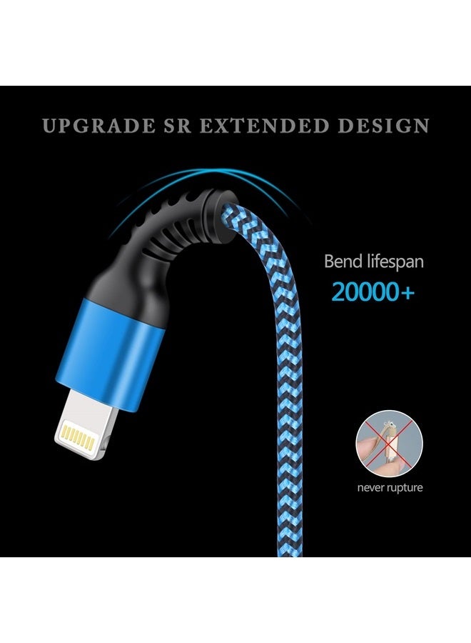 Haoano iPhone Charger [3/6/10ft], 3Pack Long Braided Cables, Fast Charging Power Charger Cords for iPhone 14/13 12 Pro Max/SE/11 Pro/11Pro Max/XS/XR/8/7/6S Plus, iPad mini, iPro Air, Touch USB Lightning Wire - Image 3