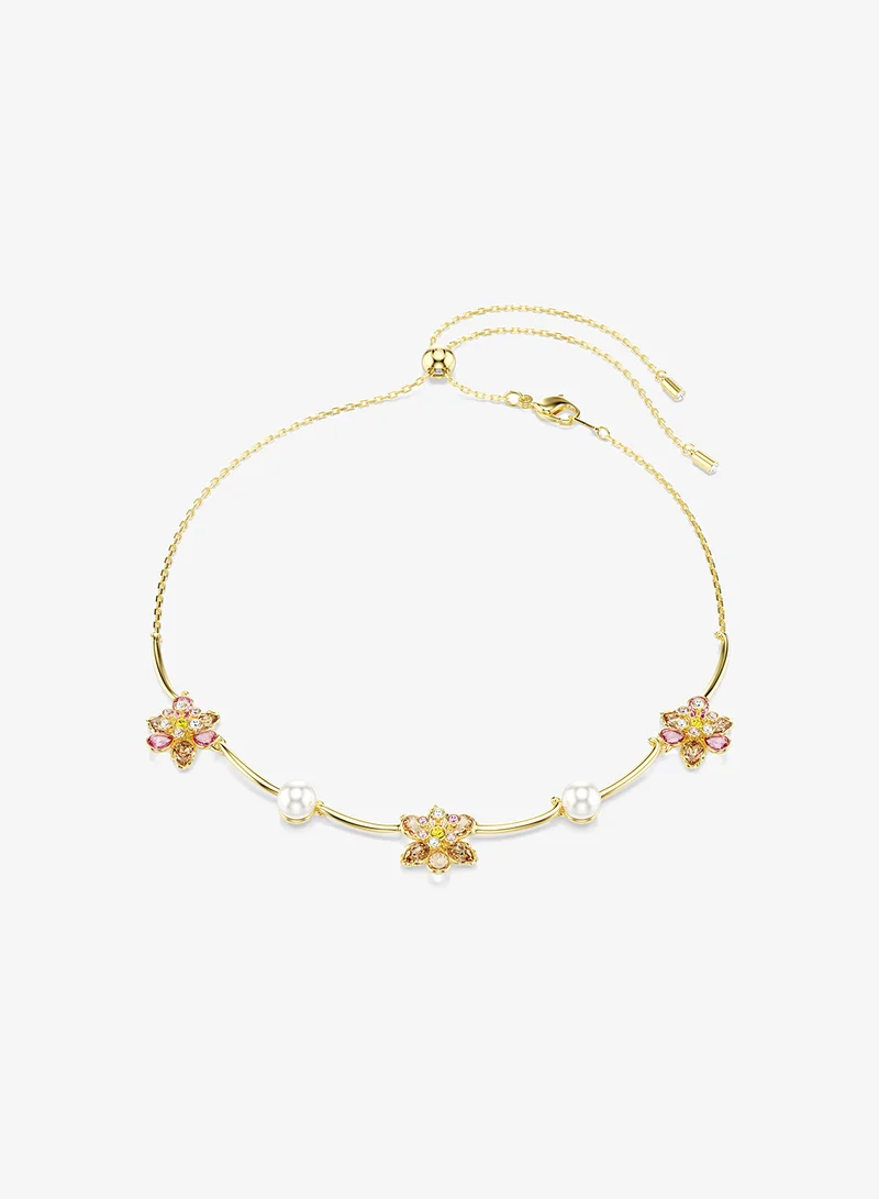 Idylli crystal flowers & pearls necklace