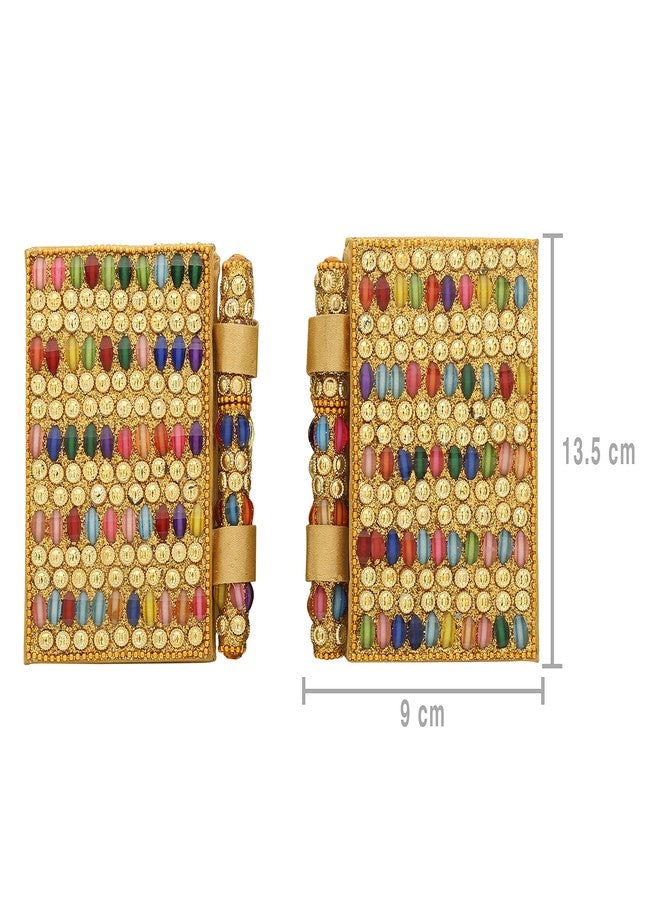 Craftam Special Handicrafted Pen and Diary Set l Golden Pen & Diary l Gift Item (2 Set, 3x5 Inch) - Image 3