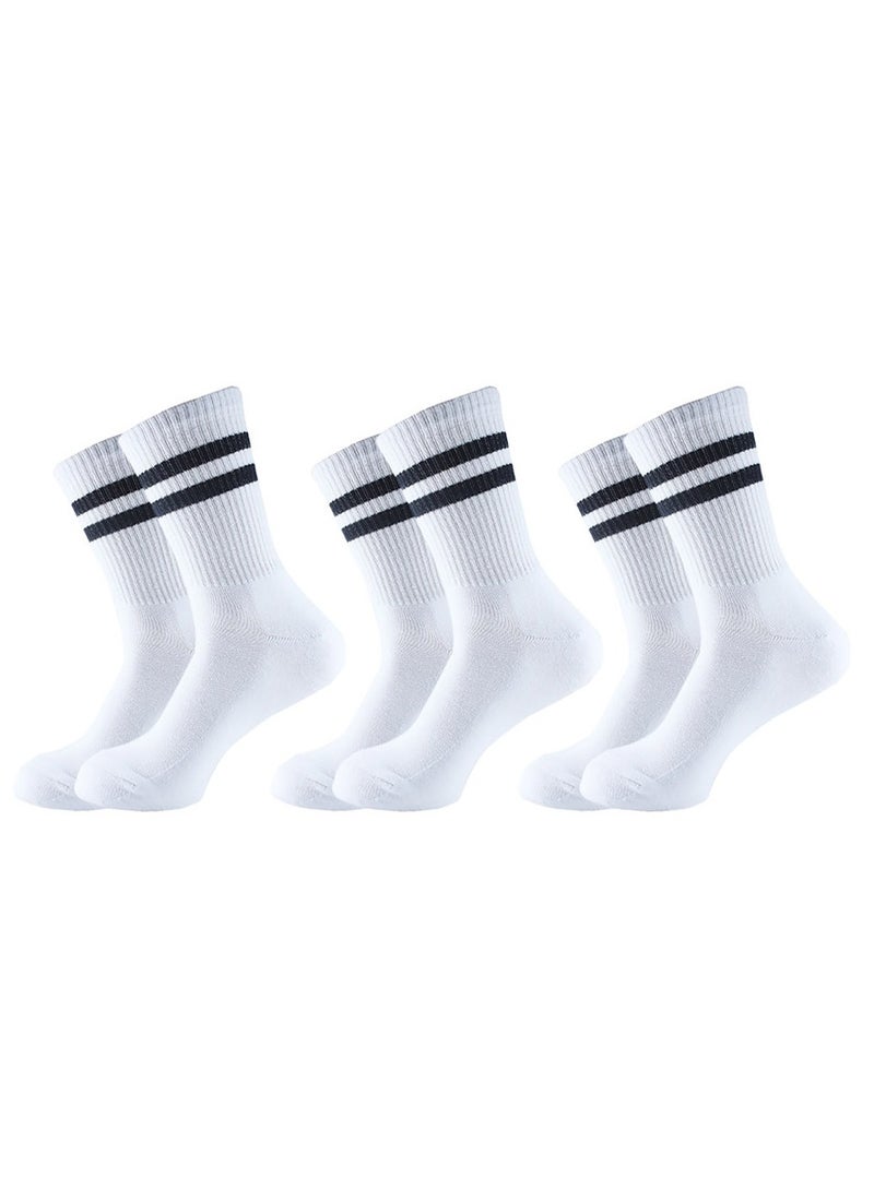 سام سوكس مجموعة نسائية من 3 جوارب ىص فوطة طويلة باللون الأبيض - Image 1