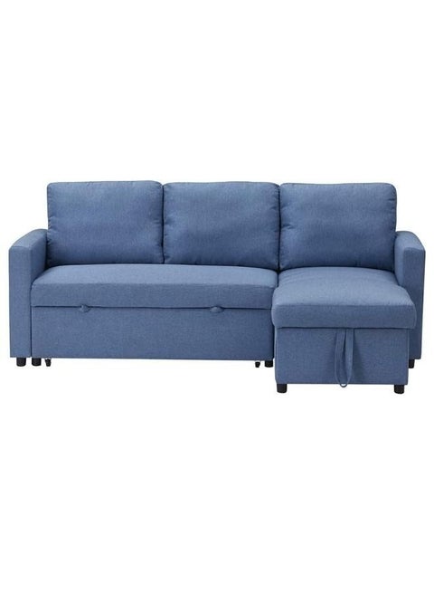 MODERN L Shape Corner Sofa Blue, Sofa CumBed