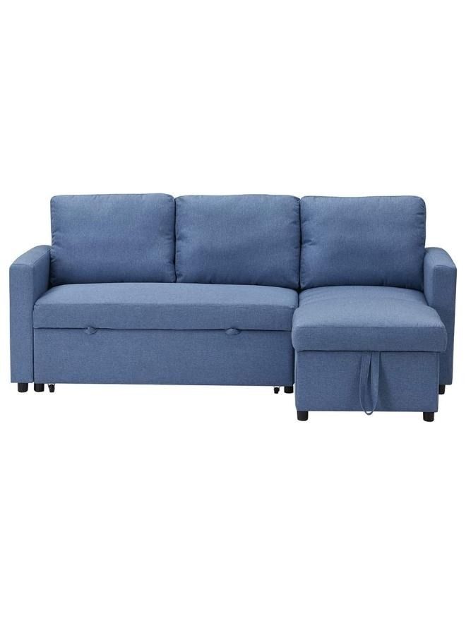 SULSHA MODERN L Shape Corner Sofa Blue, Sofa CumBed  - Image 1