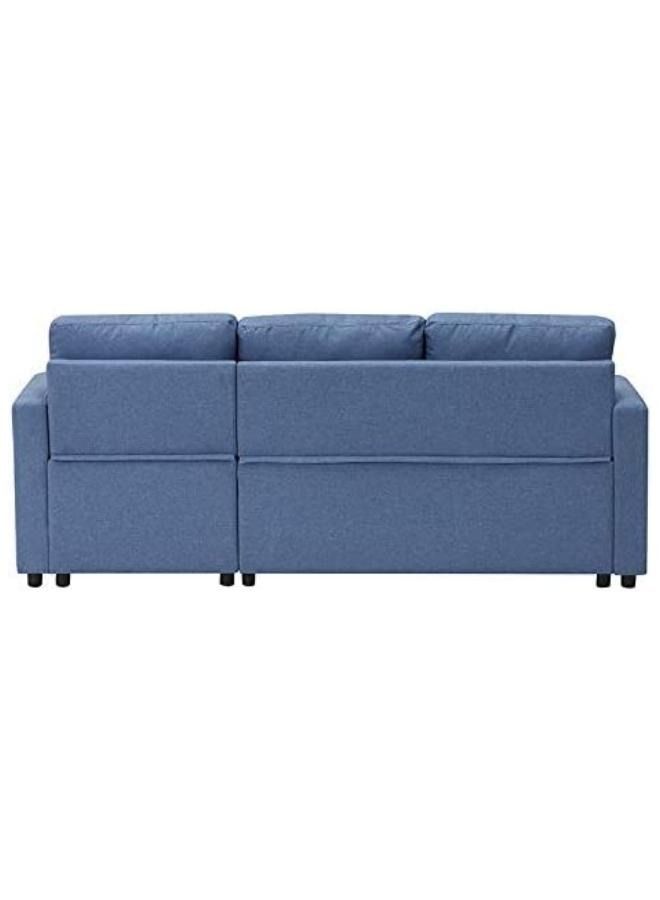 SULSHA MODERN L Shape Corner Sofa Blue, Sofa CumBed  - Image 3