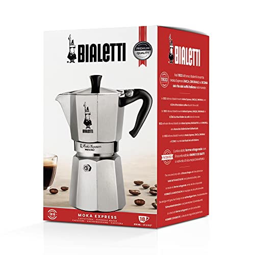 Bialetti - Moka Express: Iconic Stovetop Espresso Maker, Makes Real Italian Coffee, Moka Pot 18 Cups (27 Oz - 810 Ml), Aluminium, Silver - Image 5