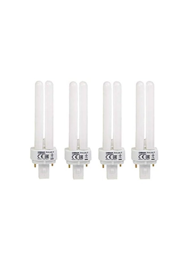 Osram - (Pack of 4) Osram Home Decorative High Qualtiy and Durable, 2 Pin Day Light Double Twin Tube CFL Bulb, 13 Watt Energy Saving Bulb, Cool White, OESD13W/C/W - Image 1