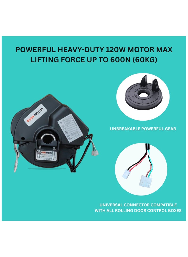 PUSH MOTOR Garage Roll Door Motor – Heavy-Duty 120W, 600N (60KG) Max Lift – Powerful & Reliable (Dynamo Only) - Image 2