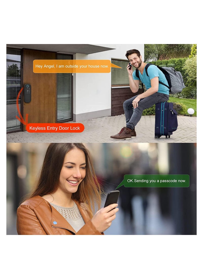 Smart Lock Work with Inner Door Lock Fingerprint Door Locks with Keypads Keyless Entry Deadbolt Front Door Lock Bluetooth App Control Touchscreen Keypad for Office Home Apartment