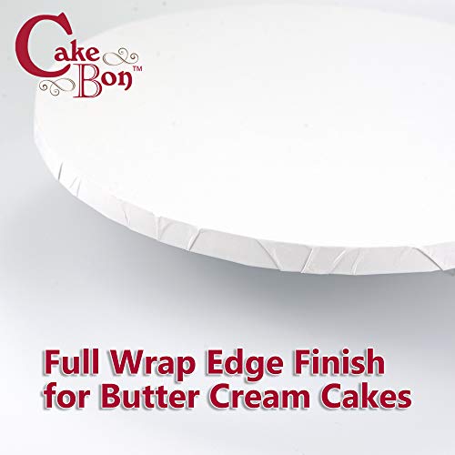 Cakebon Cake Boards - Sturdy 1/2 Thick Drums - 12 Inch Professional Fully Wrapped Edges White 12-Pack - Image 2