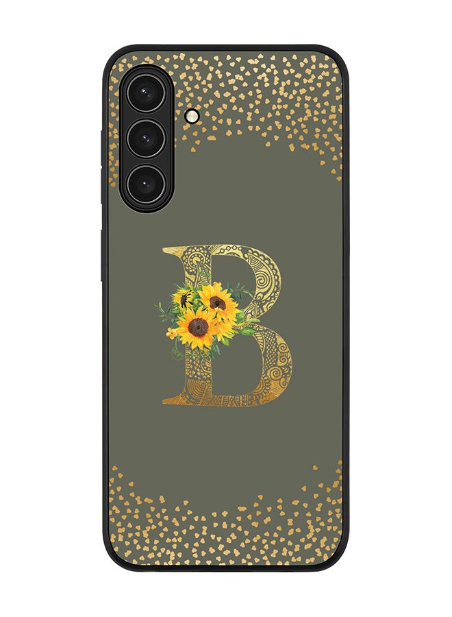 Stylizedd For Samsung Galaxy A17 / A17 4G Case,Slim fit Camera Protection, Shockproof Thin Phone cover  - Custom Floral Monogram - B  (Olive Green )