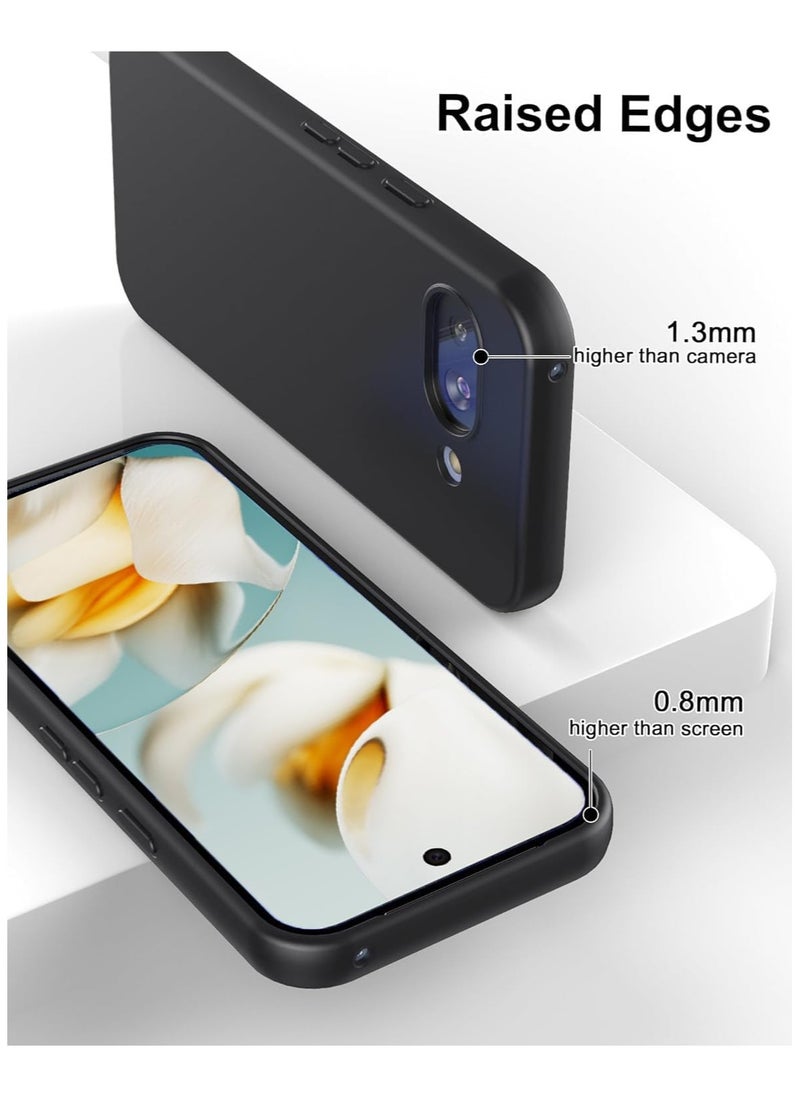 Case for Google Pixel 9a Soft TPU Back Cover Flexible Lightweight Matt Black Protective Cover Anti-fingerprint Case Designed for Google Pixel 9a  - Image 4