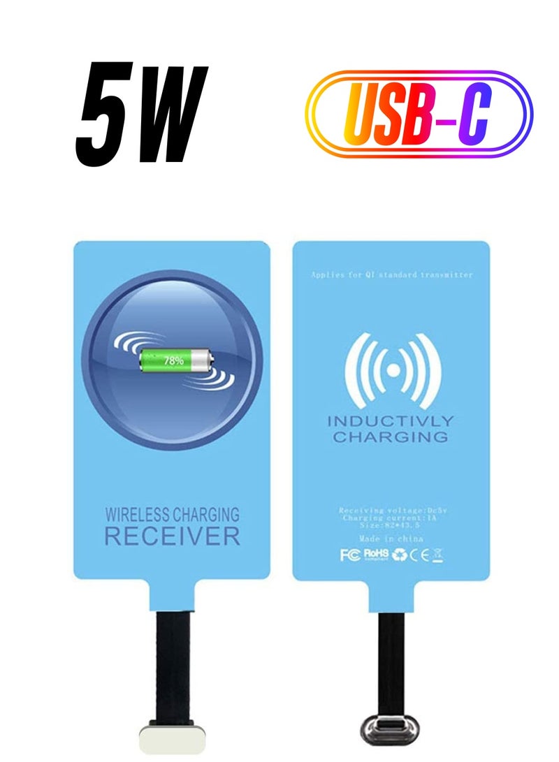 SYOSI Wireless Charging Receiver USB-C Qi Receiver Type C Wireless Charger Compatible with Fast Smart Microchip Technology for Samsung Galaxy A20 Fire Tablet Phones Chip Magic Tag - Image 1