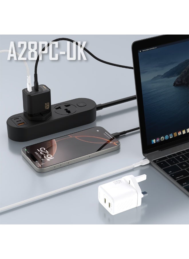 DUDAO A28PCUK-W PD45W USB-C+C CHARGER WITH TYPE C TO C CABLE - Image 2