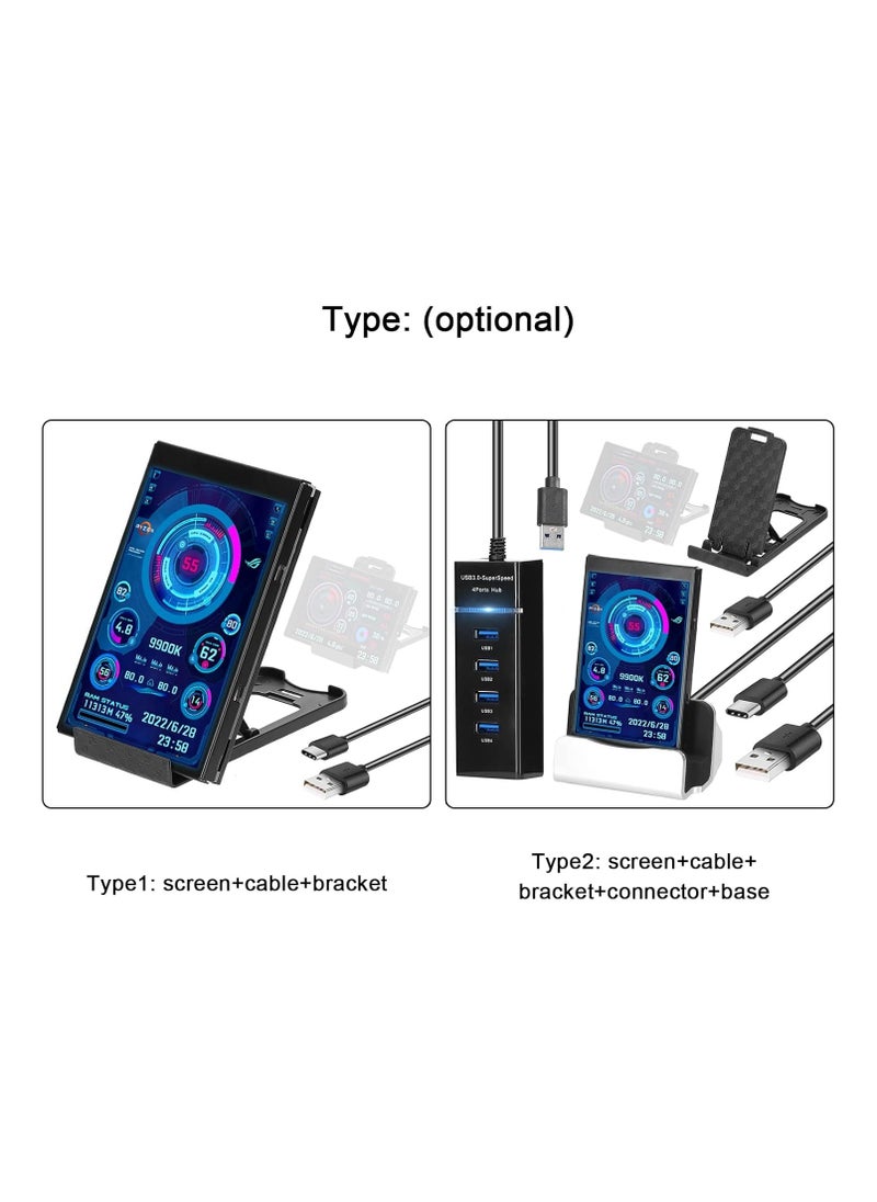 Generic 3.5 Inch IPS Display Screen USB Secondary Screen Computers CPU GPU RAM HDD Time Date Display Horizontal Vertical Screen Switch(C1420)  - Image 5