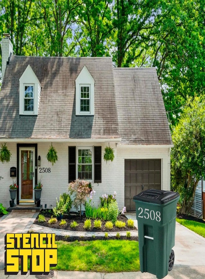 Stencil Stop 6 Inch Number Stencils Set - Complete Set with All Numbers, Durable & Reusable Soft Serif Font Stencil for Concrete, Metal, DIY, and Industrial Use - Includes 2 of Each Character (20-Piece) - Image 5