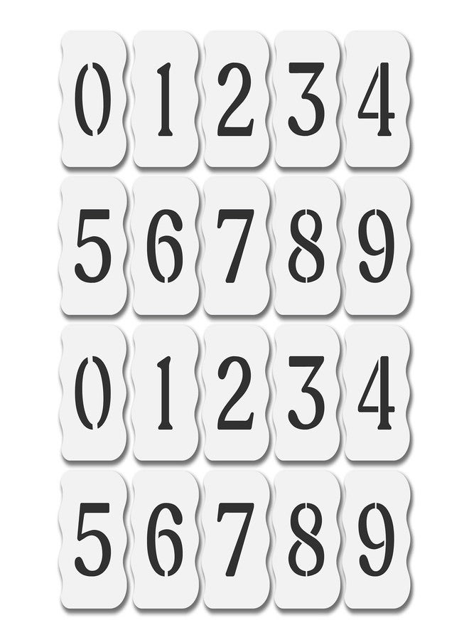 Stencil Stop 6 Inch Number Stencils Set - Complete Set with All Numbers, Durable & Reusable Soft Serif Font Stencil for Concrete, Metal, DIY, and Industrial Use - Includes 2 of Each Character (20-Piece) - Image 1