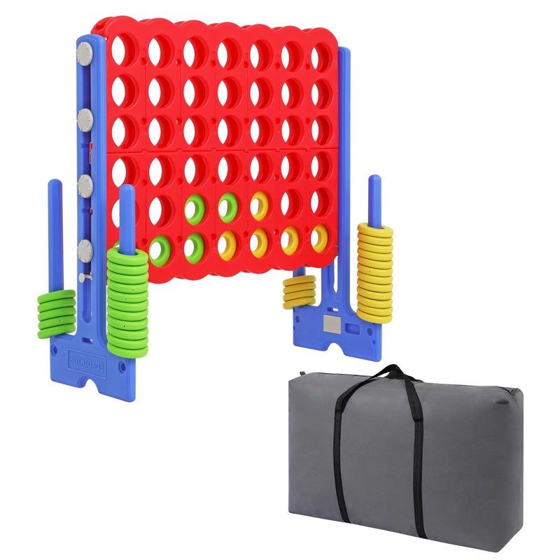 SDADI Jumbo 4 in a Row Game, 4-to-Score Giant Game Set with Adjustable Height (2.5-3.5 FT) for Kids & Adults, Indoor/Outdoor Connect Game with Quick-Release Slider, Perfect for Family and Party Games - Image 1