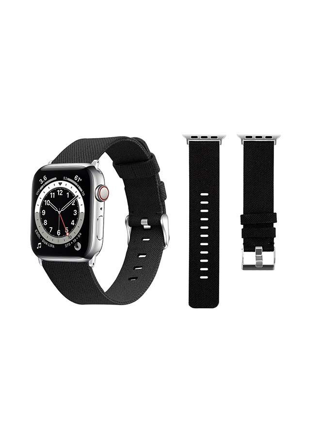 NIBEMINENT Fabric Replacement Band For Apple Watch Series 6/SE/5/4/3/2/1 Black